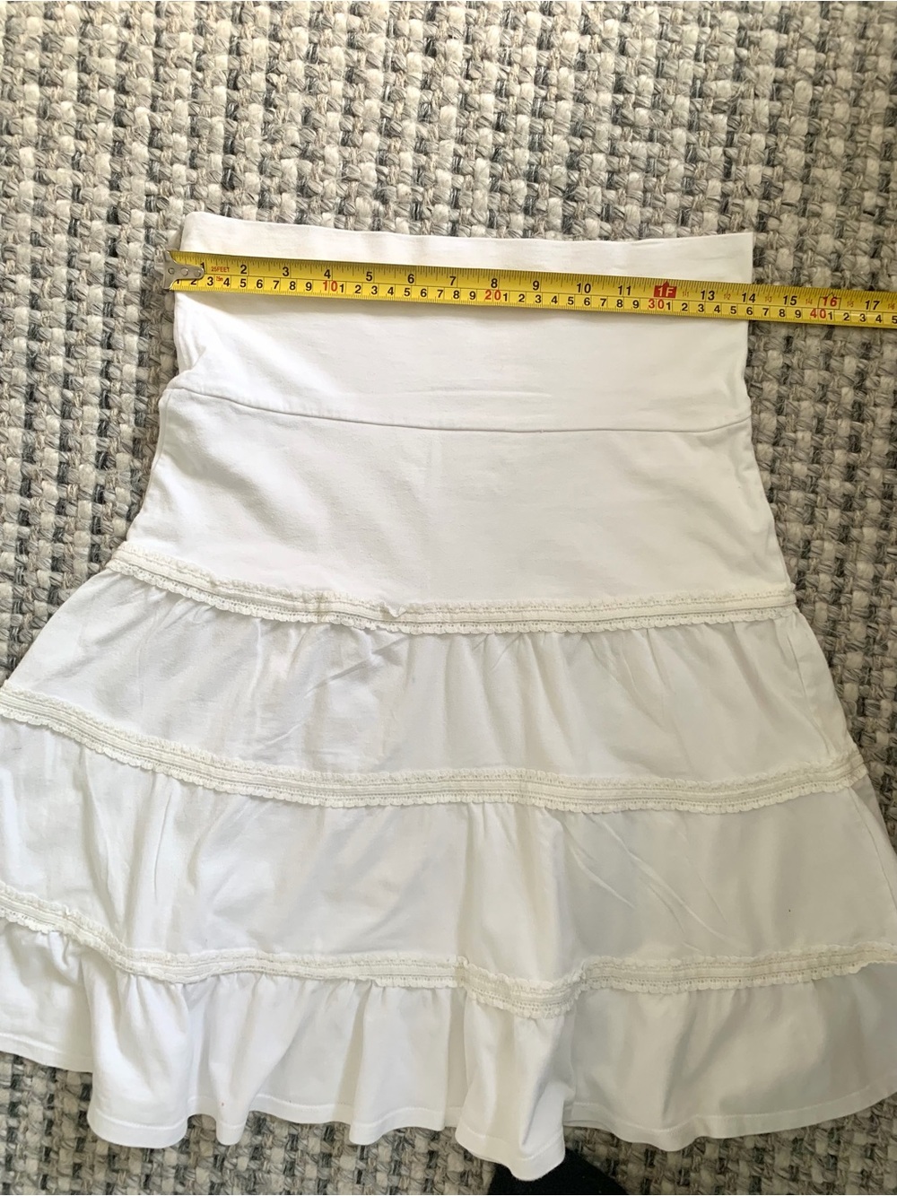White 2 Piece Set Top & Tiered Mini Skirt - Picture 4 of 8